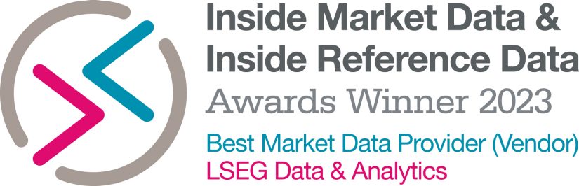 Inside Market Data & Inside Reference Data Awards Winner 2023 Best Market Data Provider (Vendor) LSEG Data & Analytics